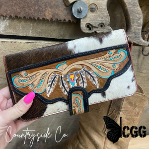 Sierra Cowhide Tooled Leather Wallet By Countryside Co.