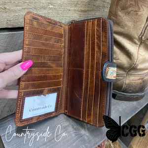 Sierra Cowhide Tooled Leather Wallet By Countryside Co.