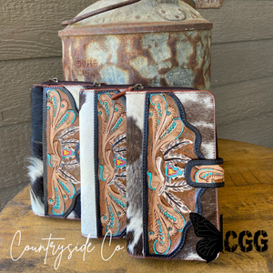 Sierra Cowhide Tooled Leather Wallet By Countryside Co.