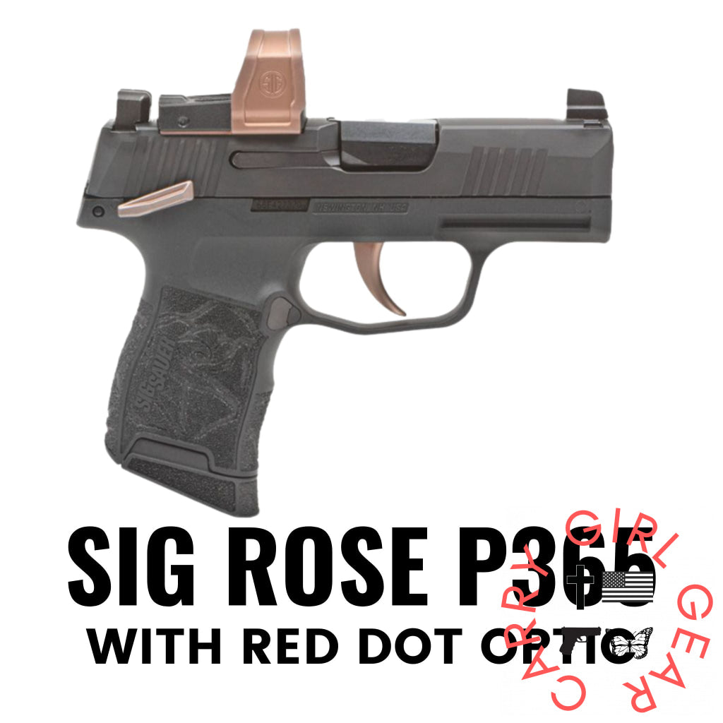 Sig P365 ROSE.380 with Red Dot Optic Flashbang Bra Holster Flashbang - By Gun Fit