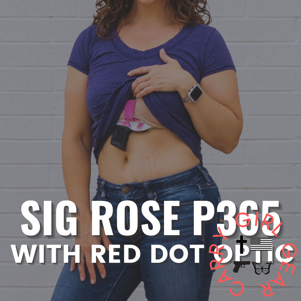 Sig P365 ROSE.380 with Red Dot Optic Flashbang Bra Holster Flashbang - By Gun Fit