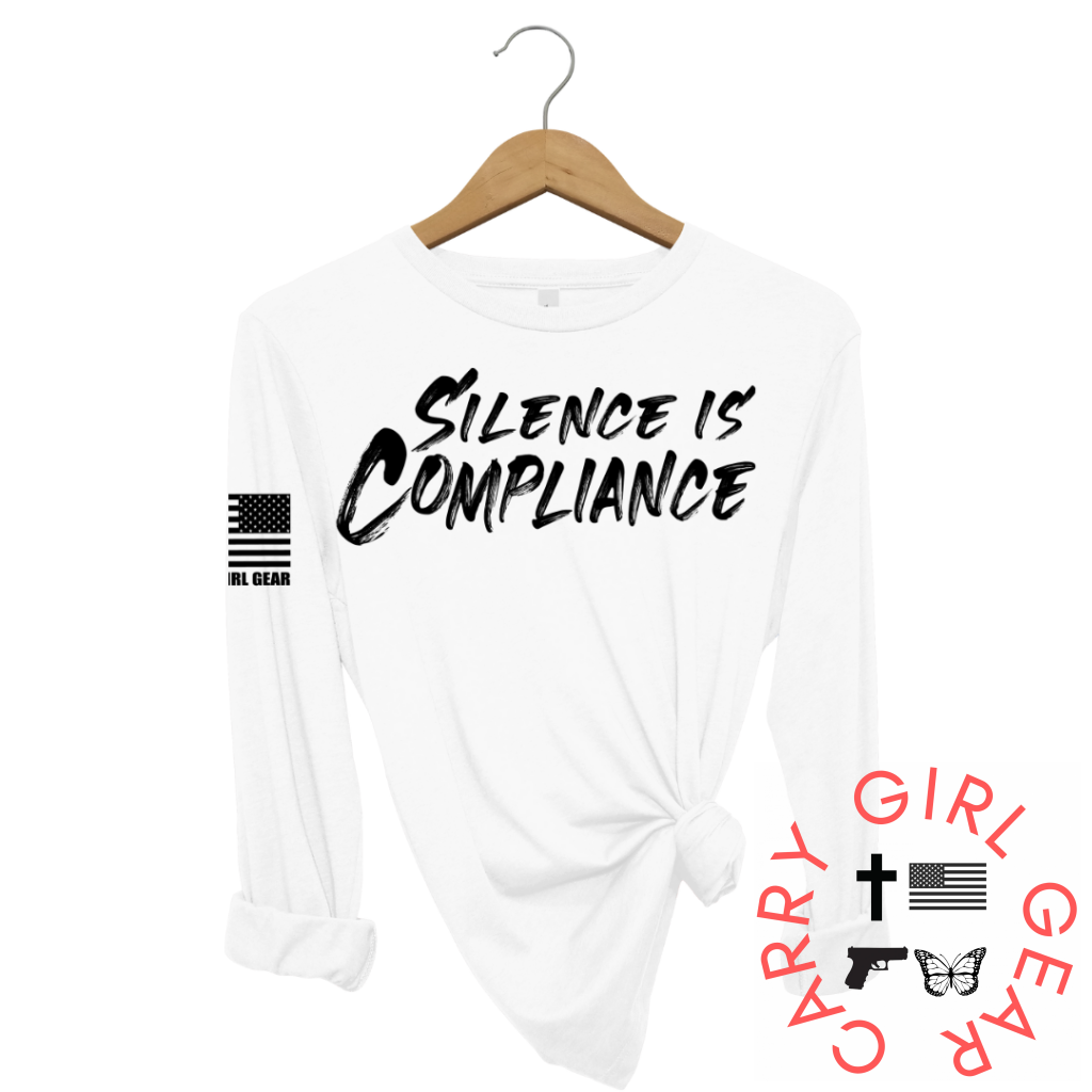 Silence Is Compliance Long Sleeve White / Xs