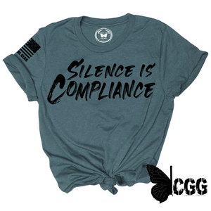 Silence Is Compliance Tee Xs / Deep Teal Unisex Cut Cgg Perfect Tee