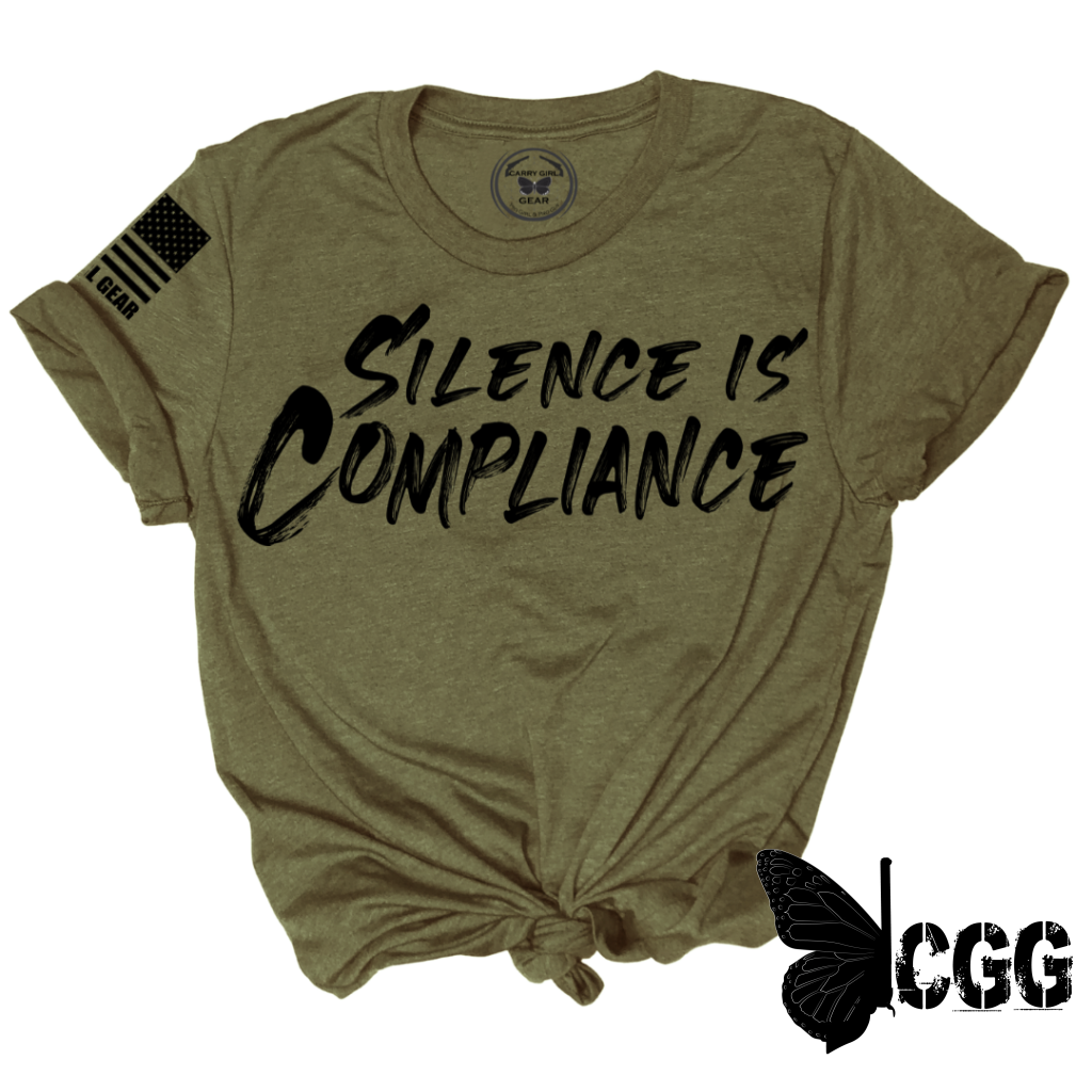 Silence Is Compliance Tee Xs / Olive Unisex Cut Cgg Perfect Tee