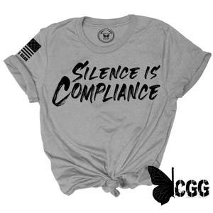 Silence Is Compliance Tee Xs / Steel Unisex Cut Cgg Perfect Tee