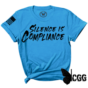 Silence Is Compliance Tee Xs / Turquoise Unisex Cut Cgg Perfect Tee