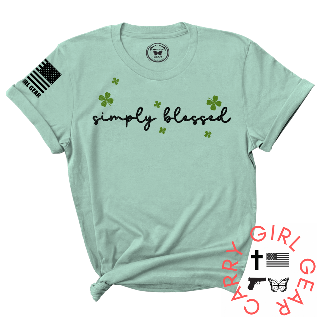 SIMPLY BLESSED TEE XS / DUSTY BLUE / UNISEX CUT CGG PERFECT TEE