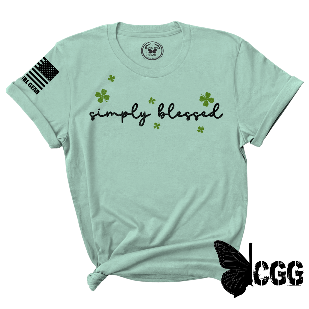 SIMPLY BLESSED TEE XS / DUSTY BLUE / UNISEX CUT CGG PERFECT TEE