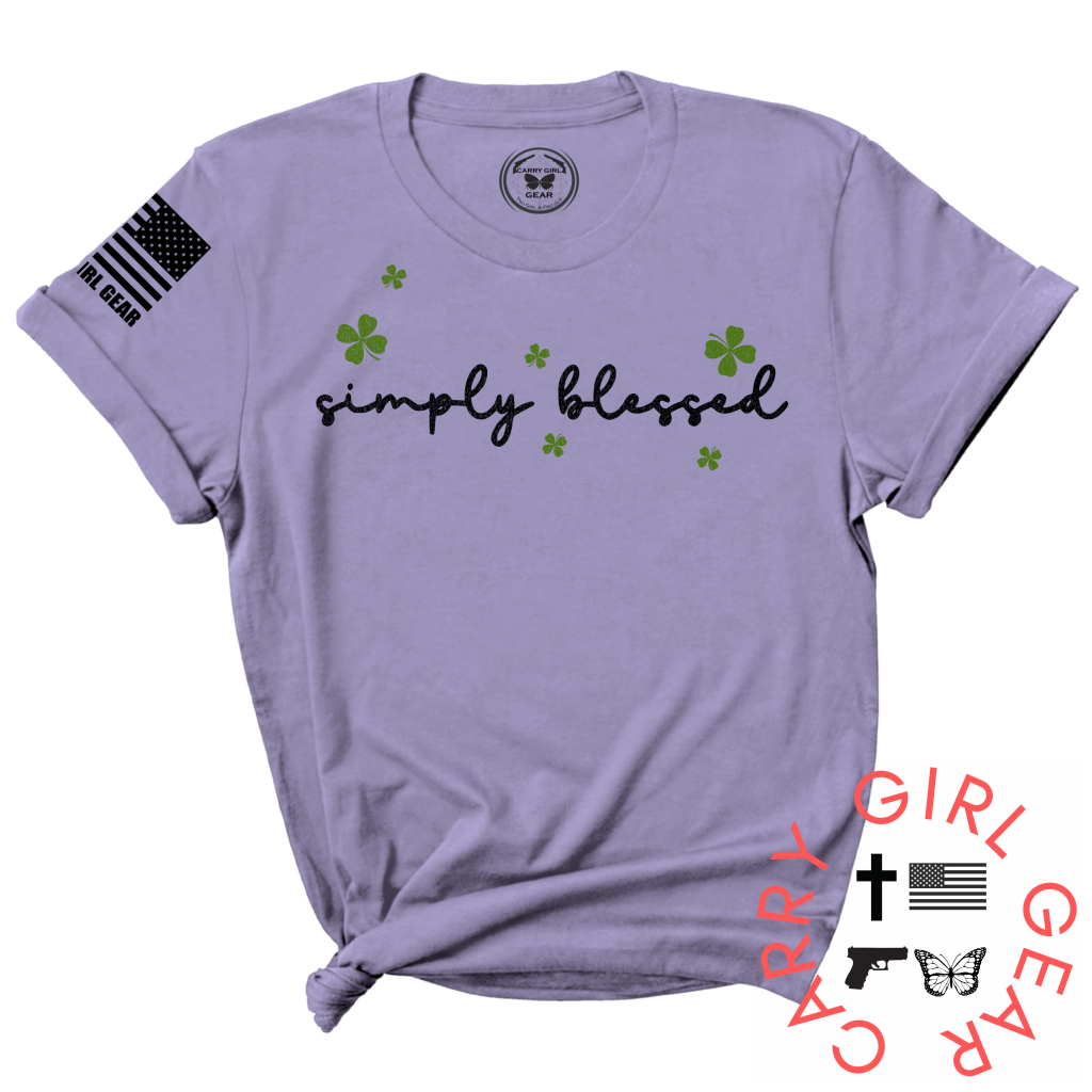 SIMPLY BLESSED TEE XS / LAVENDAR BLUE / UNISEX CUT CGG PERFECT TEE