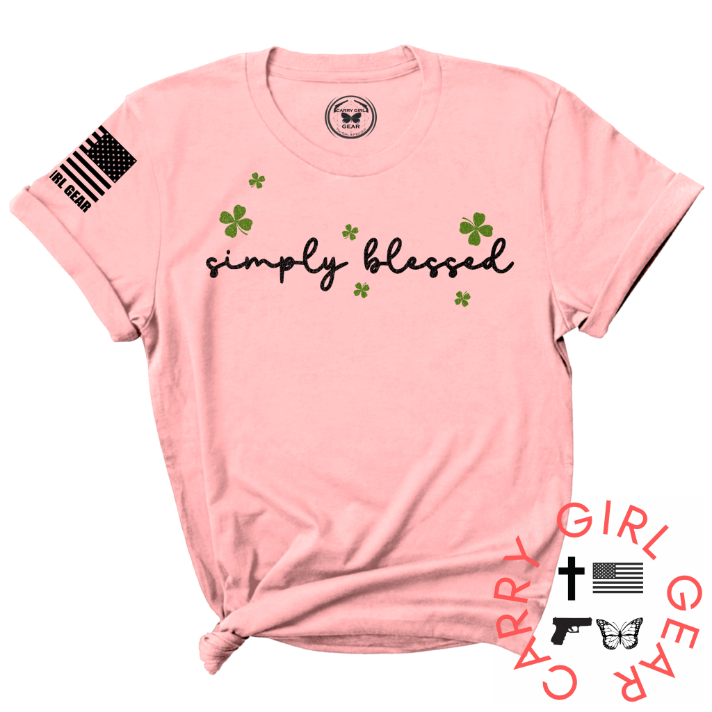 SIMPLY BLESSED TEE XS / PINK / UNISEX CUT CGG PERFECT TEE