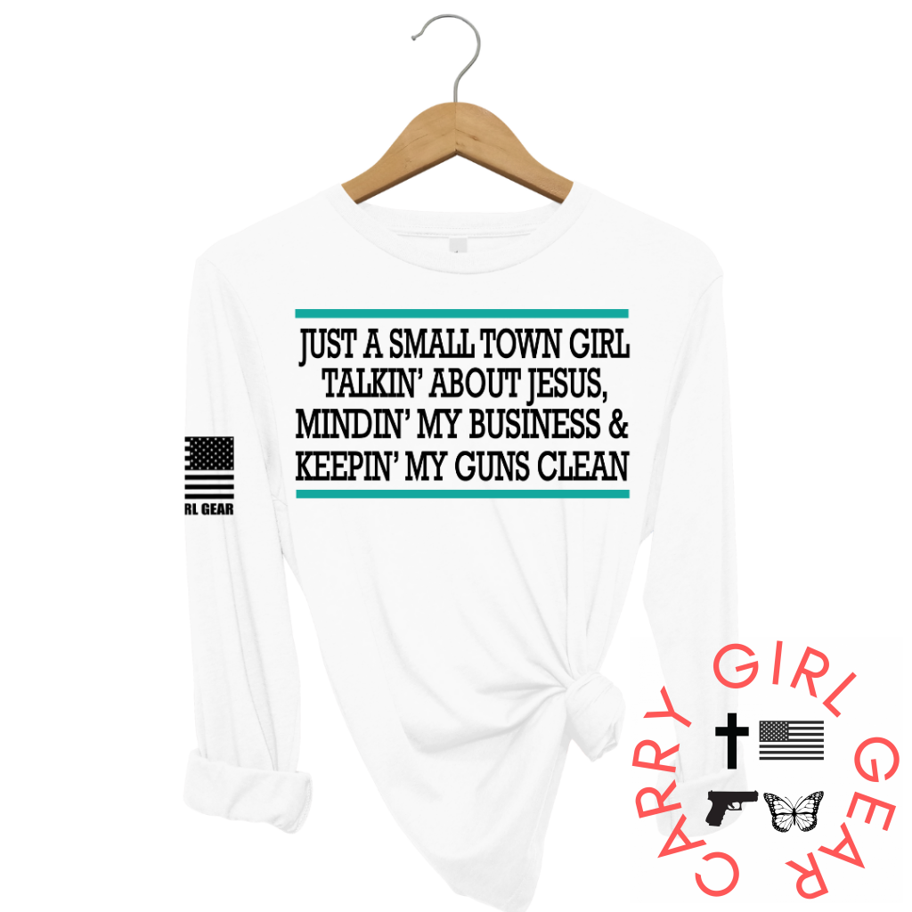 Small Town Girl Long Sleeve White / Xs