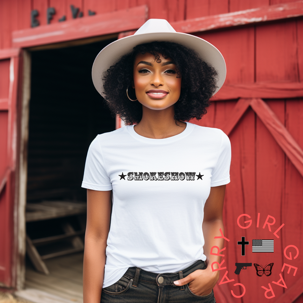 Smokeshow Graphic Tee Shirt For Country Girls- Bourbon Cowgirl T-Shirt