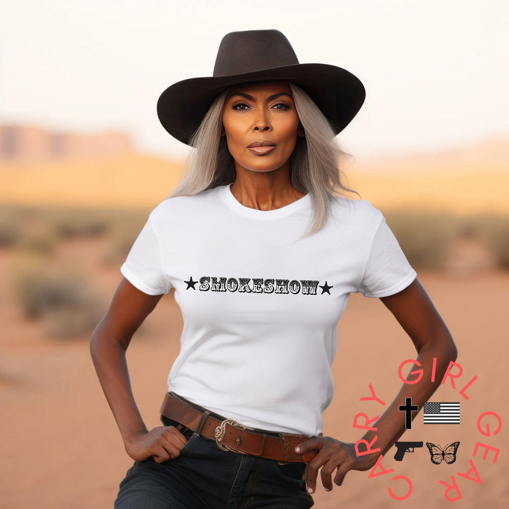Smokeshow Graphic Tee Shirt For Country Girls- Bourbon Cowgirl T-Shirt