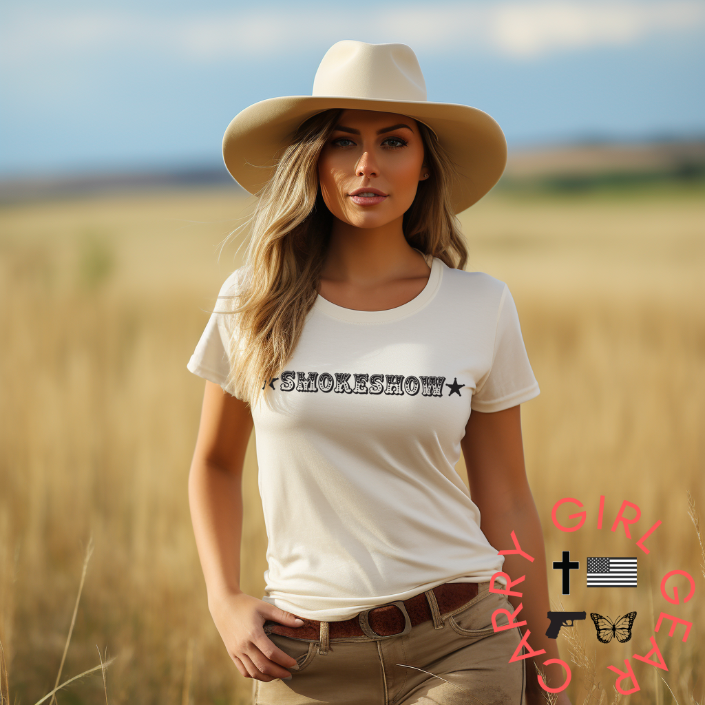 Smokeshow Graphic Tee Shirt For Country Girls- Bourbon Cowgirl T-Shirt