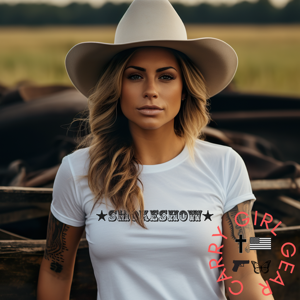 Smokeshow Graphic Tee Shirt For Country Girls- Bourbon Cowgirl T-Shirt