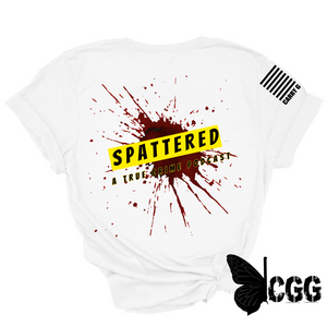 Spattered Podcast Blood Spatter Tee Xs / White Unisex Cut Cgg Perfect