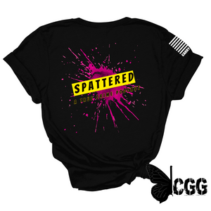 Spattered Podcast Kastle Meyer Pink Tee Xs / Black Unisex Cut Cgg Perfect