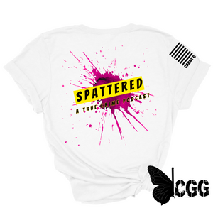Spattered Podcast Kastle Meyer Pink Tee Xs / White Unisex Cut Cgg Perfect