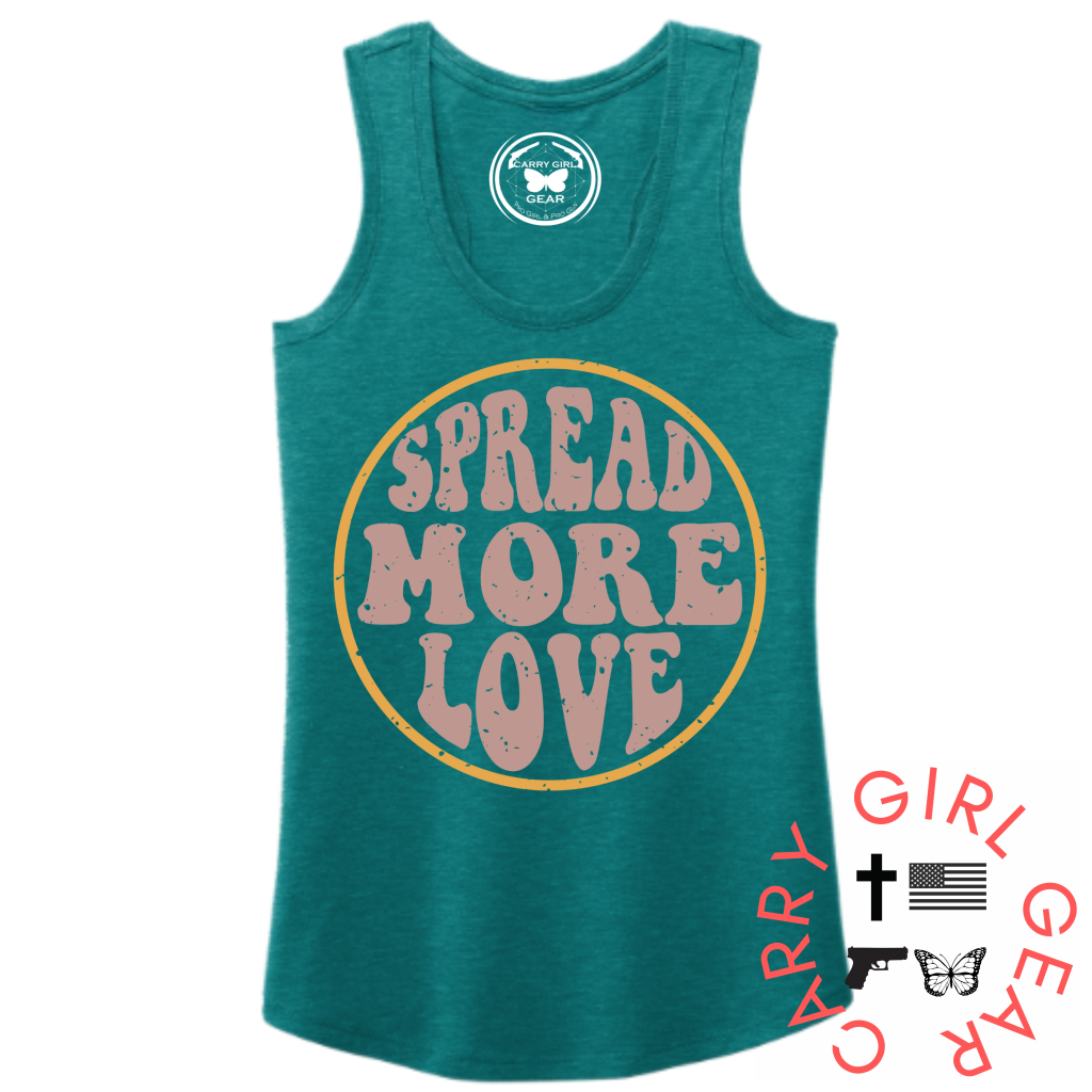 Spread More Love Tank Top Xs / Teal Tank Top
