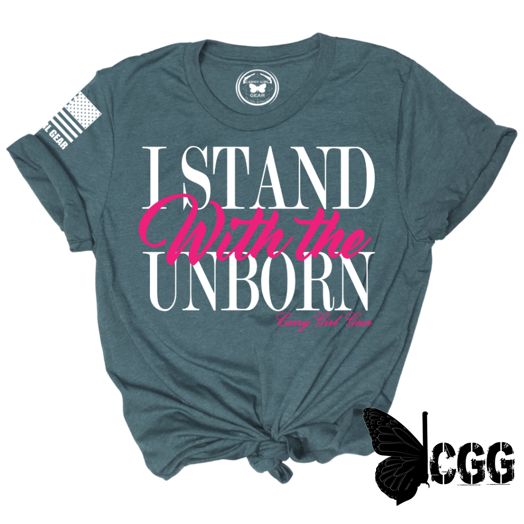 Stand With The Unborn Tee Xs / Deep Teal Unisex Cut Cgg Perfect Tee