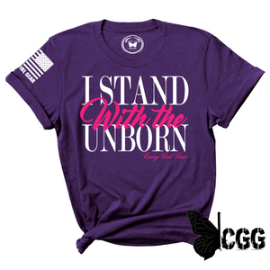 Stand With The Unborn Tee Xs / Purple Unisex Cut Cgg Perfect Tee