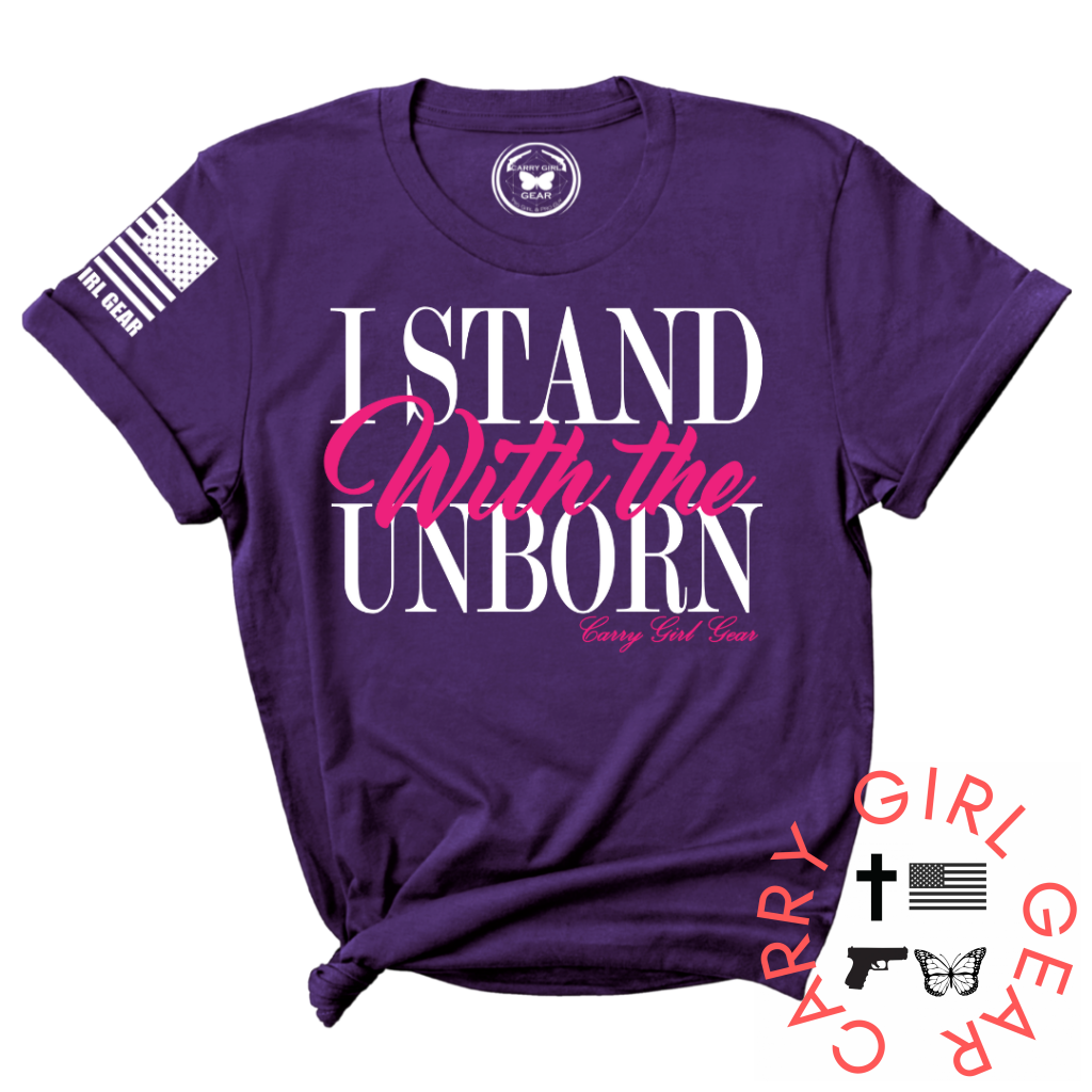 Stand With The Unborn Tee Xs / Purple Unisex Cut Cgg Perfect Tee