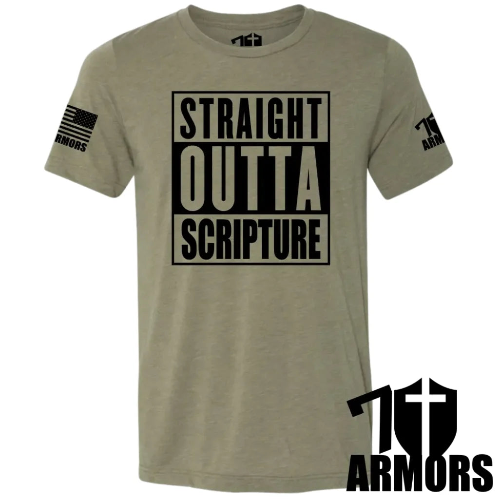 Straight Outta Scripture T - Shirt Sm / Od Green T - Shirts