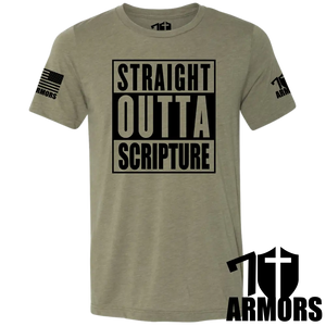 Straight Outta Scripture T - Shirt Sm / Od Green T - Shirts