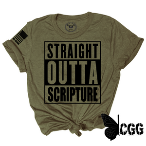 Straight Outta Scripture Tee Xs / Olive Unisex Cut Cgg Perfect Tee