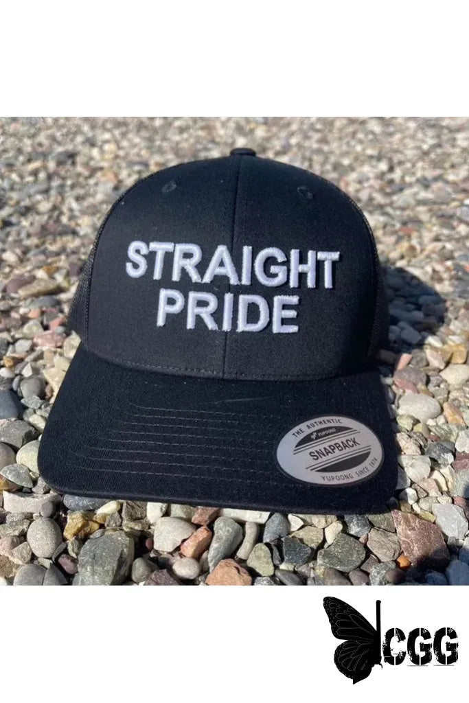 Straight Pride Snapback Hat Black