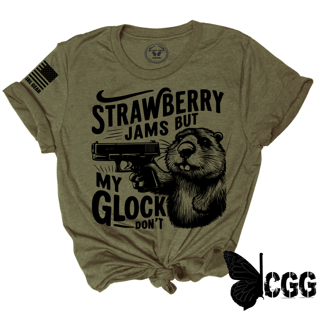 Strawberry Jams Tee Xs / Olive Unisex Cut Cgg Perfect