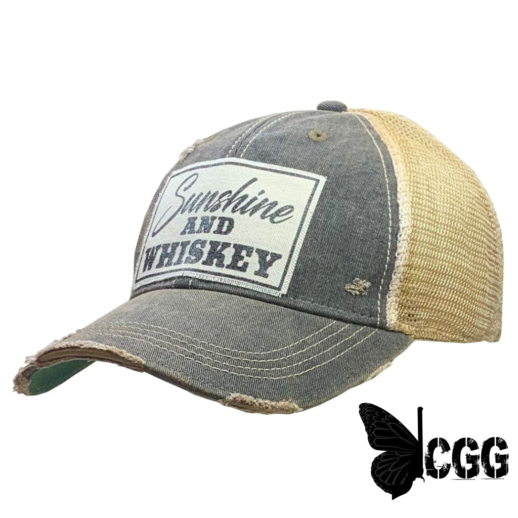 Sunshine & Whiskey Trucker Hat Black Trucker