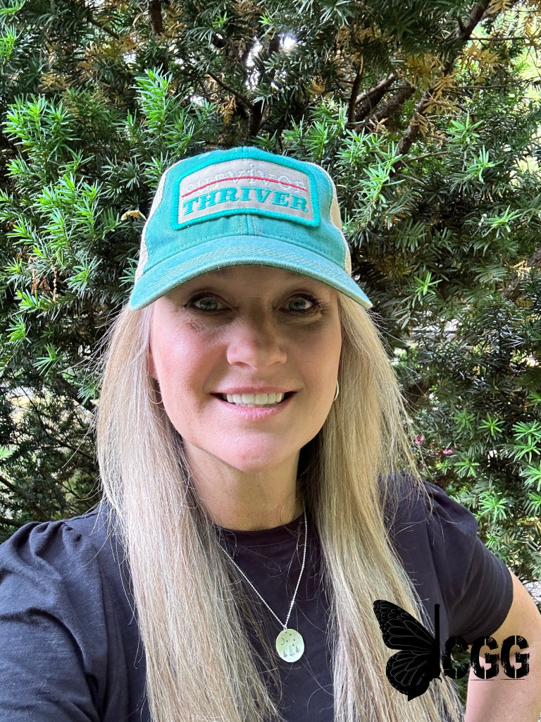 Survivor Thriver Distressed Snap Back Trucker Hat