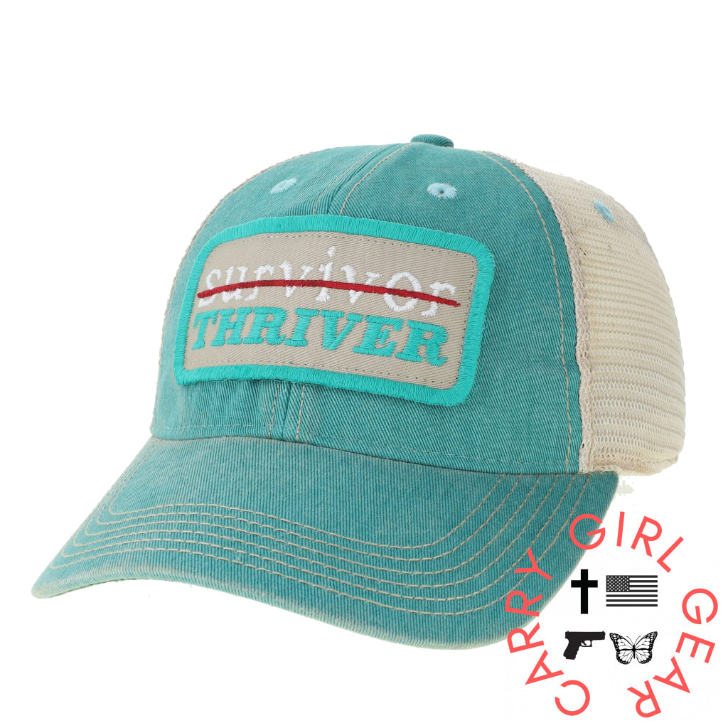 Survivor Thriver Distressed Snap Back Trucker Hat