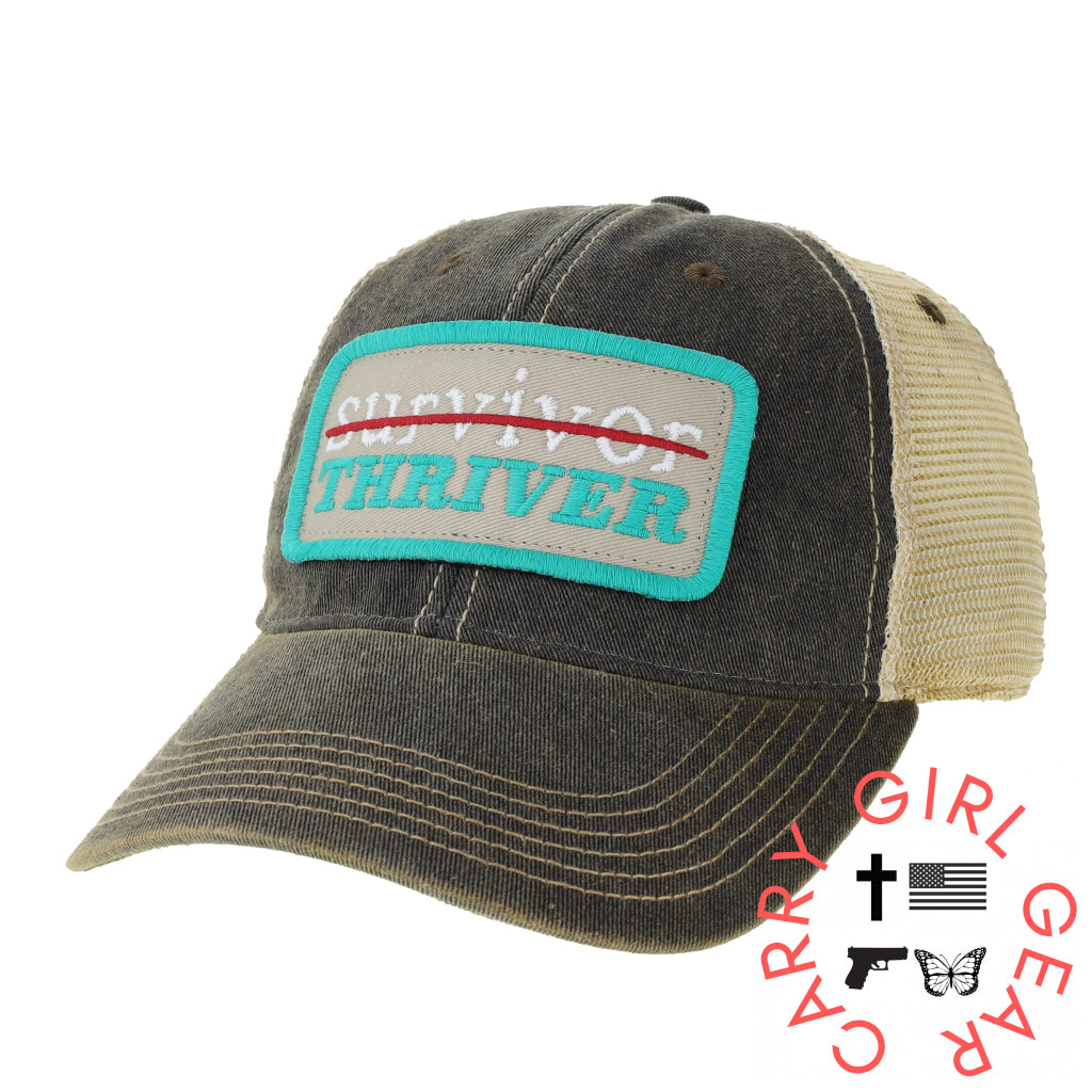 Survivor Thriver Distressed Snap Back Trucker Hat