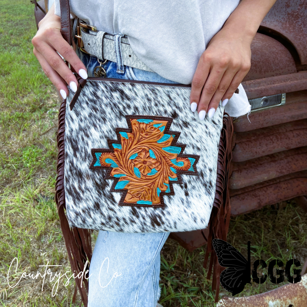 Tanya Cowhide Fringe Concealed Carry Purse