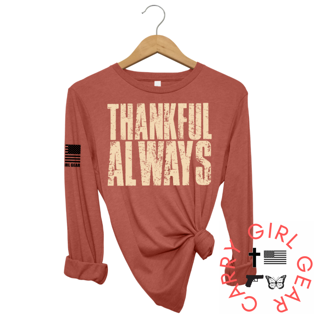 THANKFUL ALWAYS Long Sleeve CLAY / XS