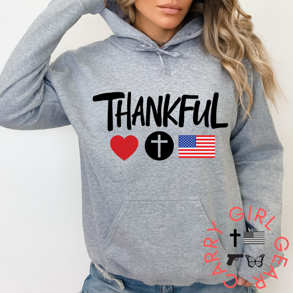 Thankful Hoodie & Sweatshirt Pullover / Athletic Gray Xs