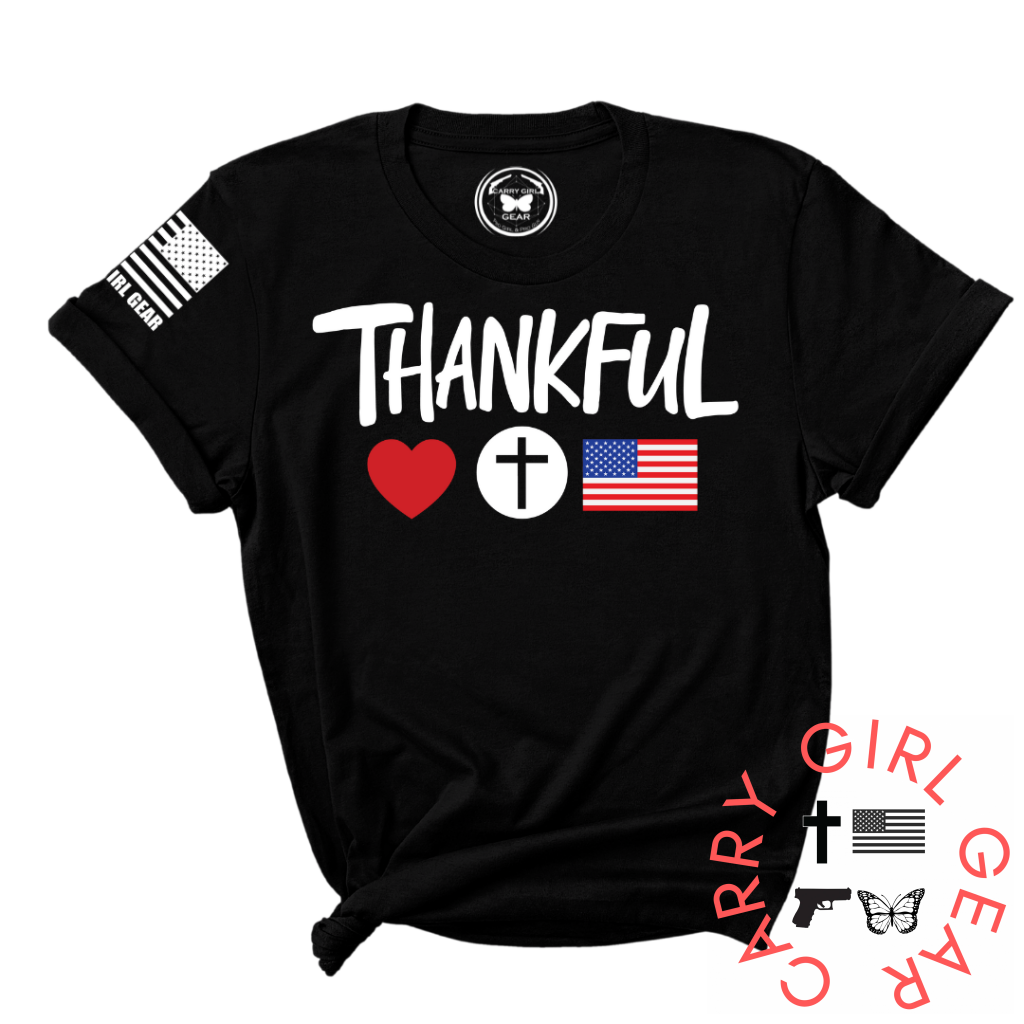 Thankful Tee Xs / Black Unisex Cut Cgg Perfect Tee