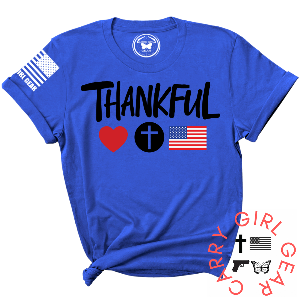 Thankful Tee Xs / Royal Blue Unisex Cut Cgg Perfect Tee