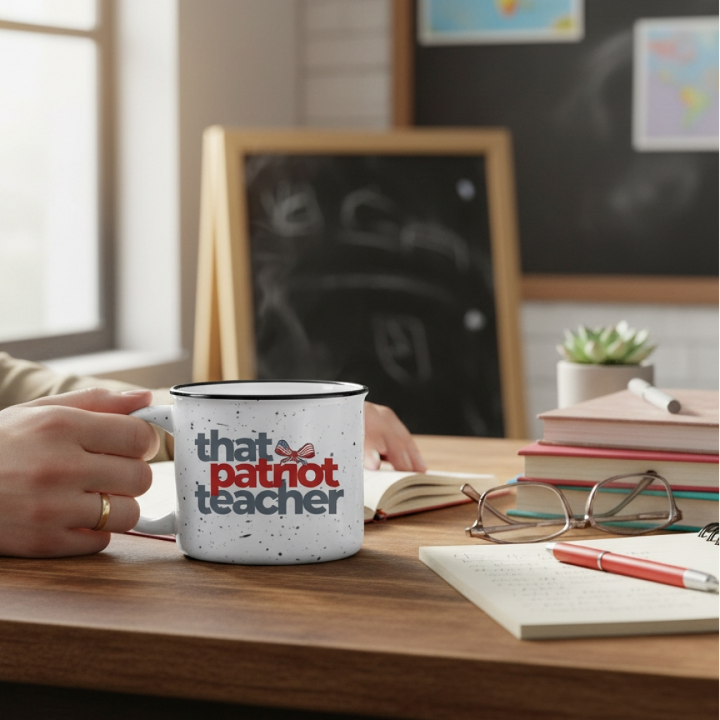 THAT PATRIOT TEACHER CAMPFIRE MUG Camper Mug