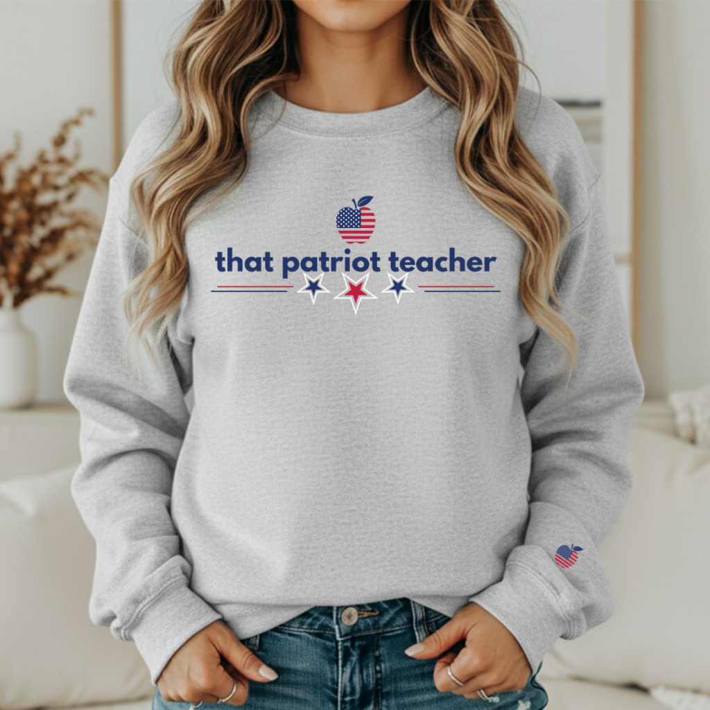 THAT PATRIOT TEACHER CREW SM / HEATHER GRAY Sweatshirt