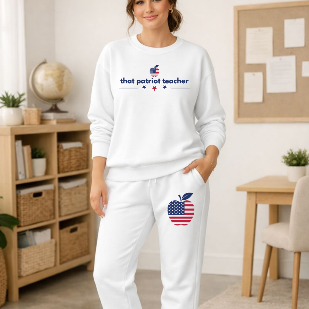 THAT PATRIOT TEACHER JOGGER SET WHITE / XS / XS Clothing Set