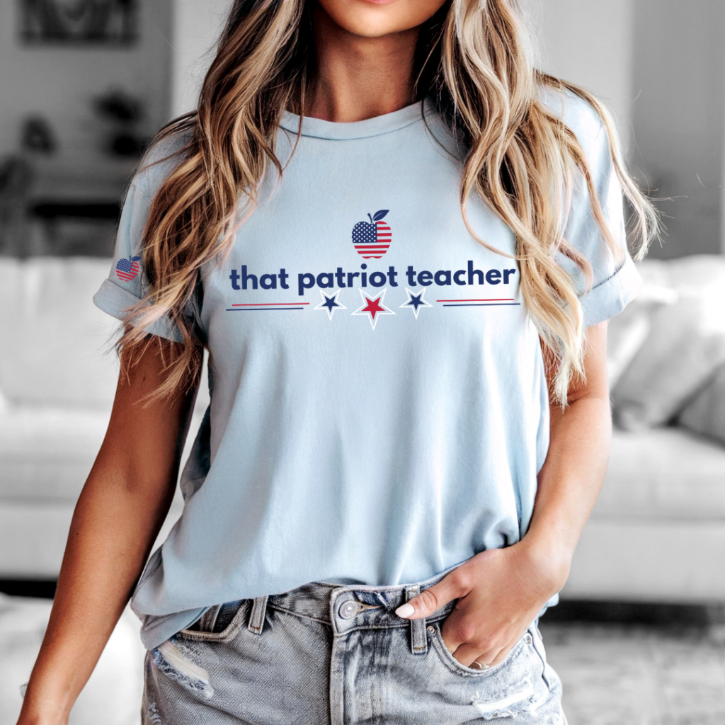 THAT PATRIOT TEACHER TEE BABY BLUE / XS / UNISEX TEE T-Shirts