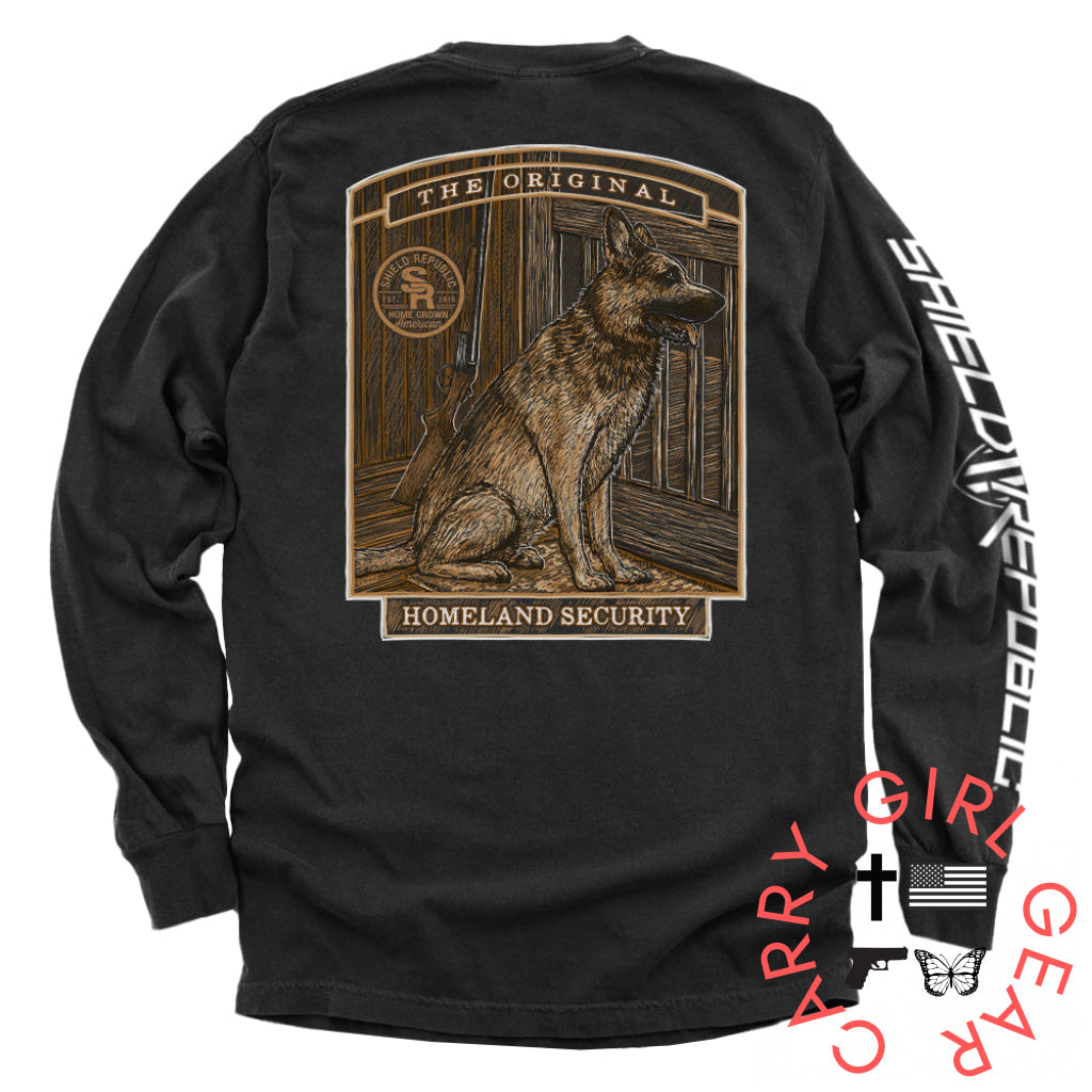 The Original Homeland Security Black / S Comfort Colors Long Sleeve Nc - Apparel