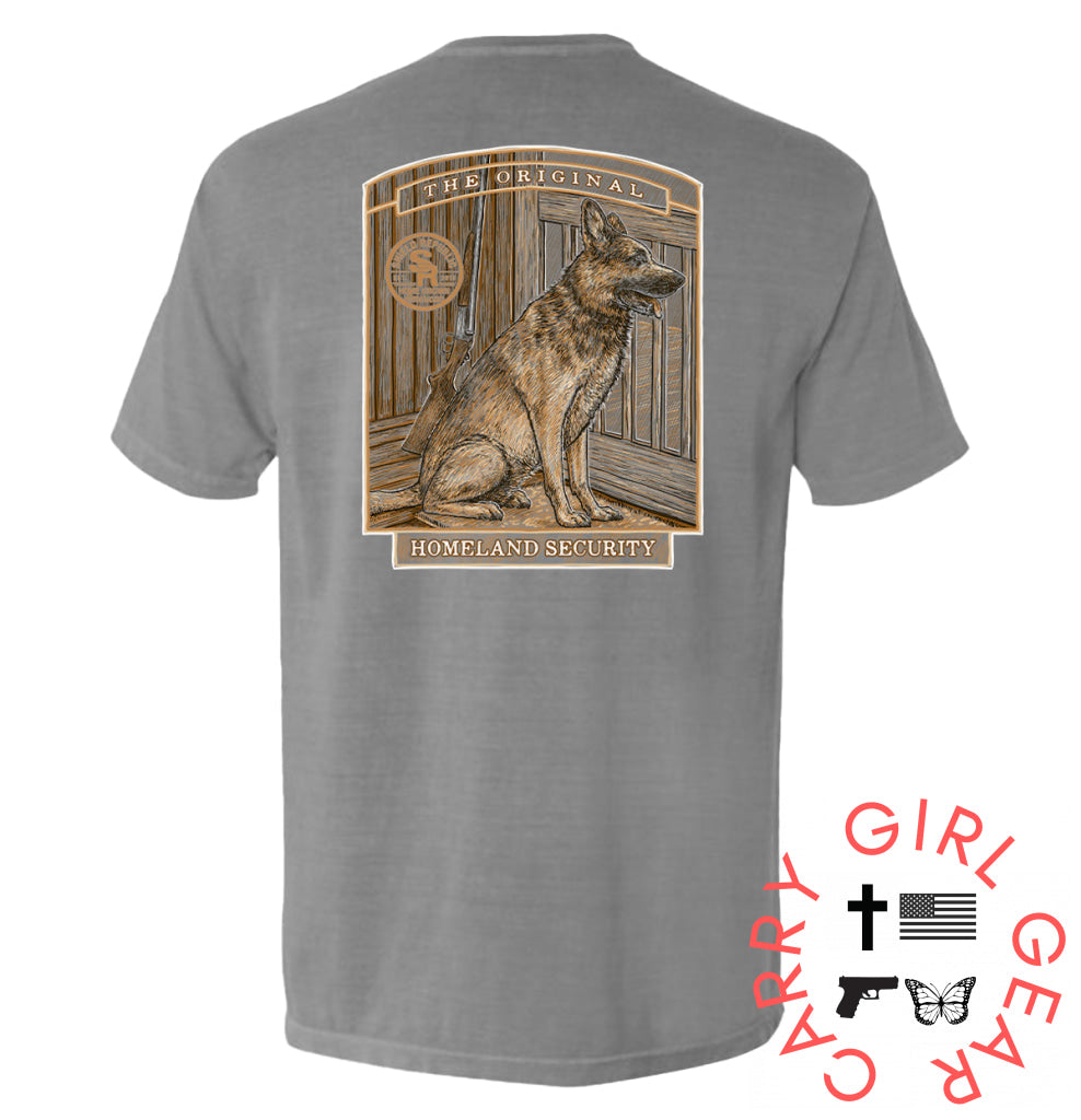 The Original Homeland Security Grey / S Comfort Colors Pocket Tee Nc - Apparel