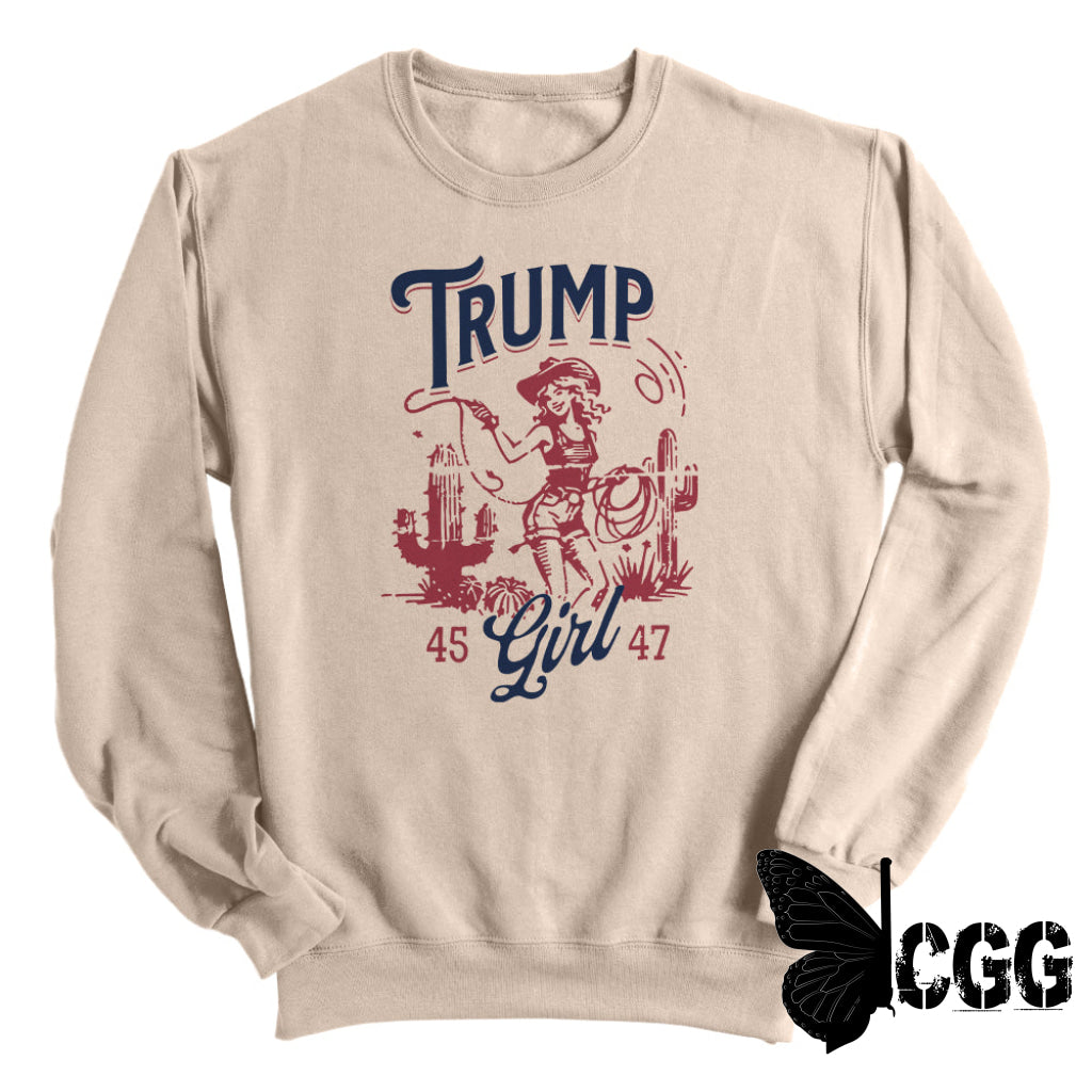 Trump Girl 45 47 (Front Print) Light Sandstone / S Sweatshirt Nc - Apparel