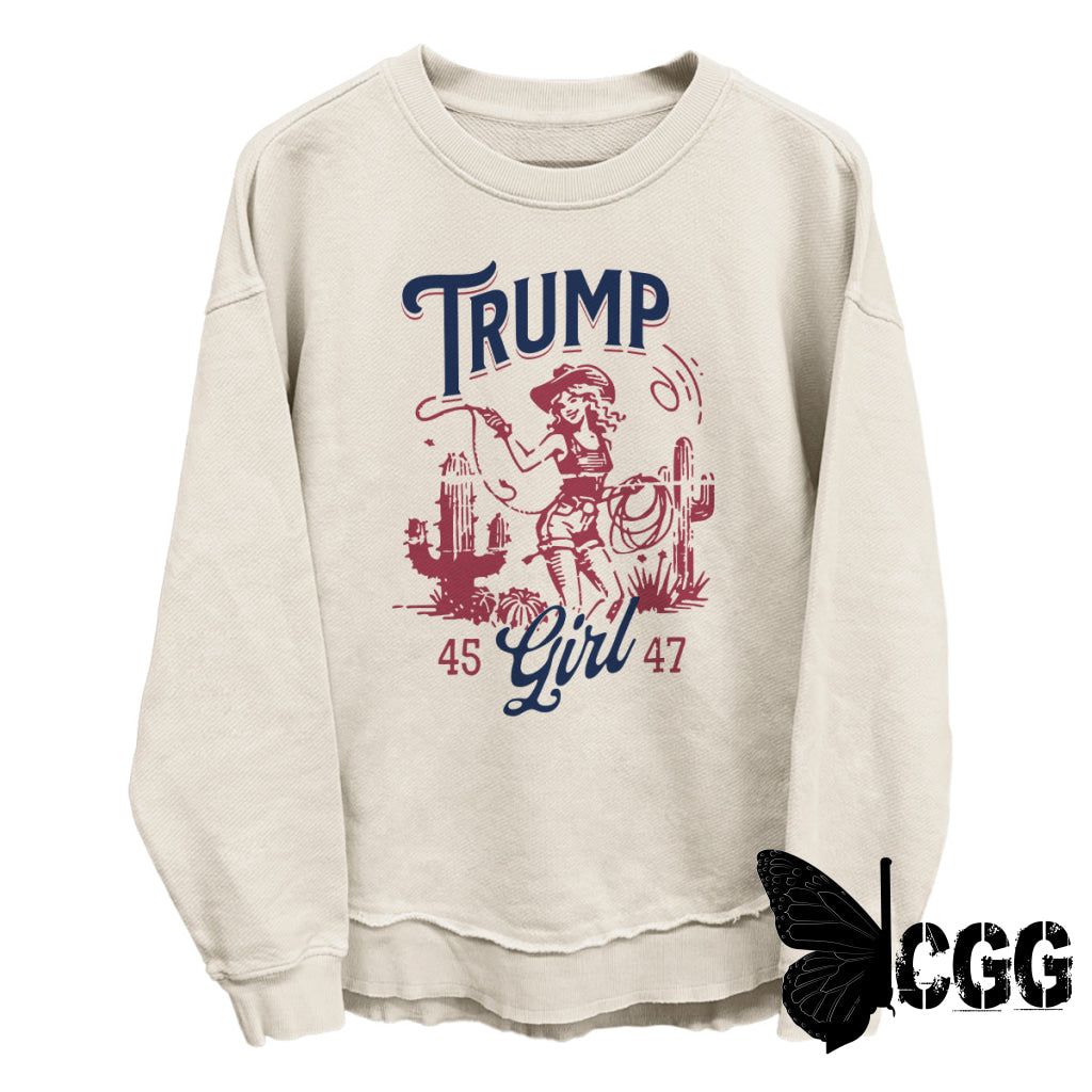 Trump Girl 45 47 (Front Print) Tapioca / S Coastal Terry Poncho Nc - Apparel