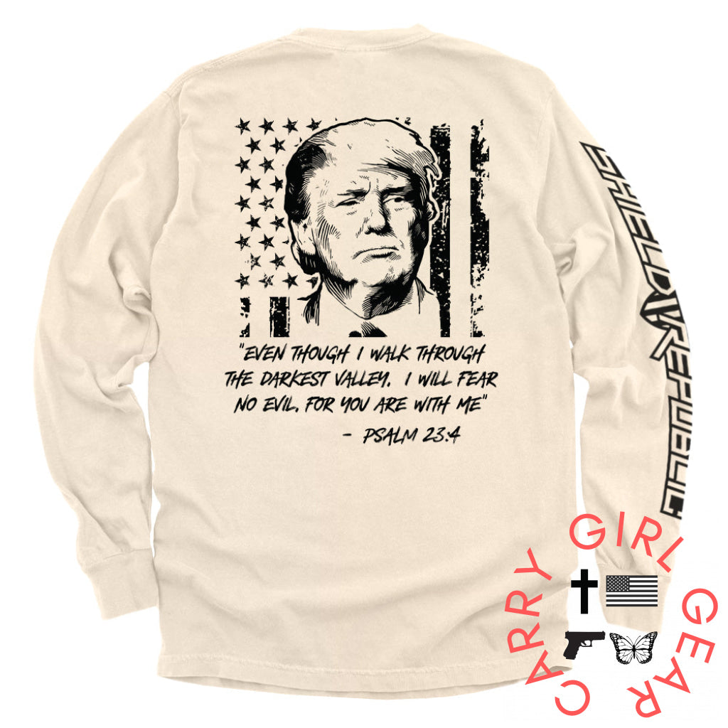 Trump Psalm 23-4 Ivory / S Comfort Colors Long Sleeve Nc - Apparel