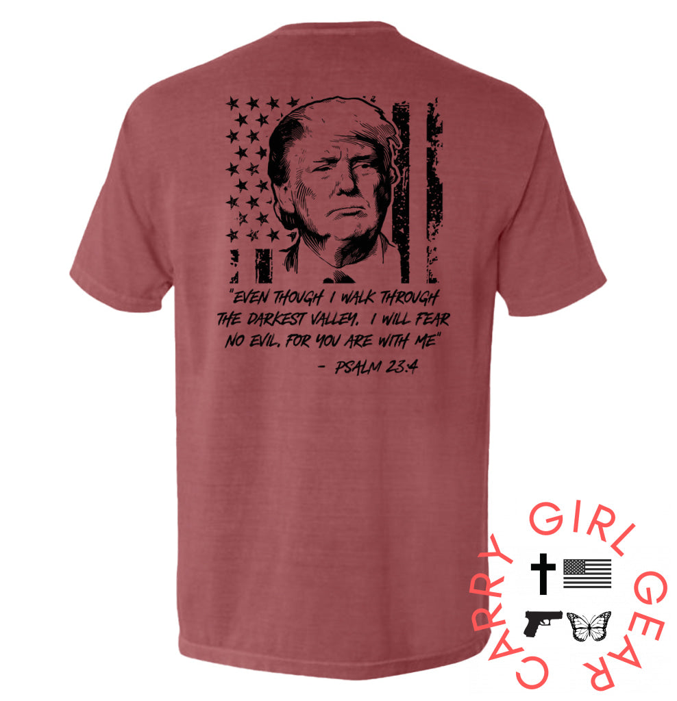 Trump Psalm 23-4 Crimson / S Comfort Colors Pocket Tee Nc - Apparel